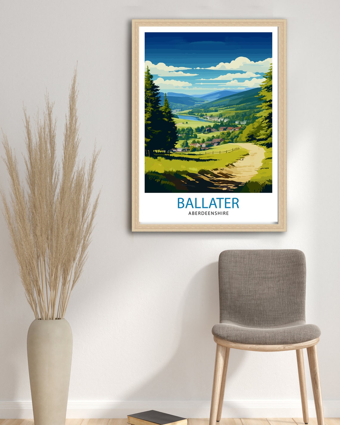 Ballater Aberdeenshire Travel Print Ballater Wall Decor Ballater Poster Aberdeenshire Travel Prints Ballater Art Print Ballater Illustration - Image 3