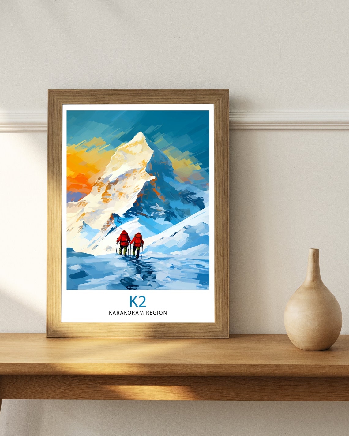 K2 Karakoram Climbers Summit Snow Mountain Expedition Poster - Image 2