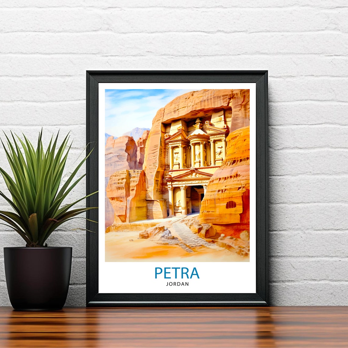 Petra Jordan Ancient Treasury Rose Red Cliffs Desert Wonder Poster - Image 2
