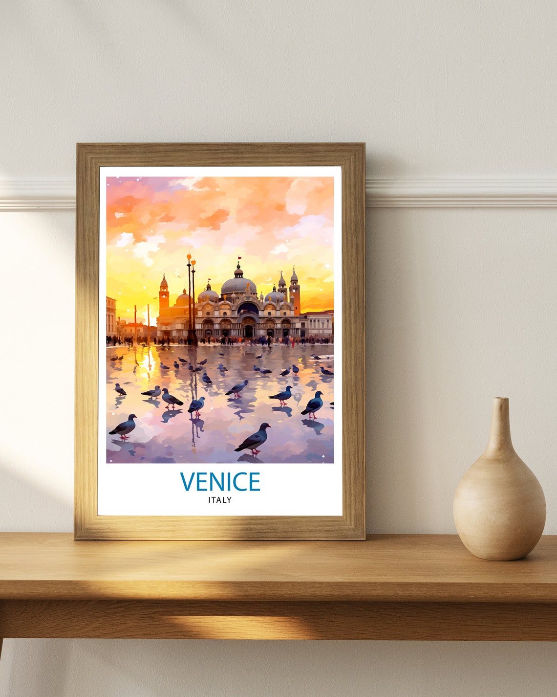 Venice Travel Print Venice Wall Decor Venice Home Living Decor Venice Italy City Print Capital City Venice Canal Poster Venice Illustration - Image 3