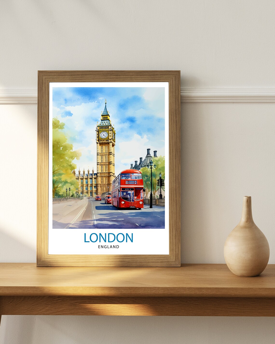 London Travel Poster, UK Home Decor Art Print - Image 2