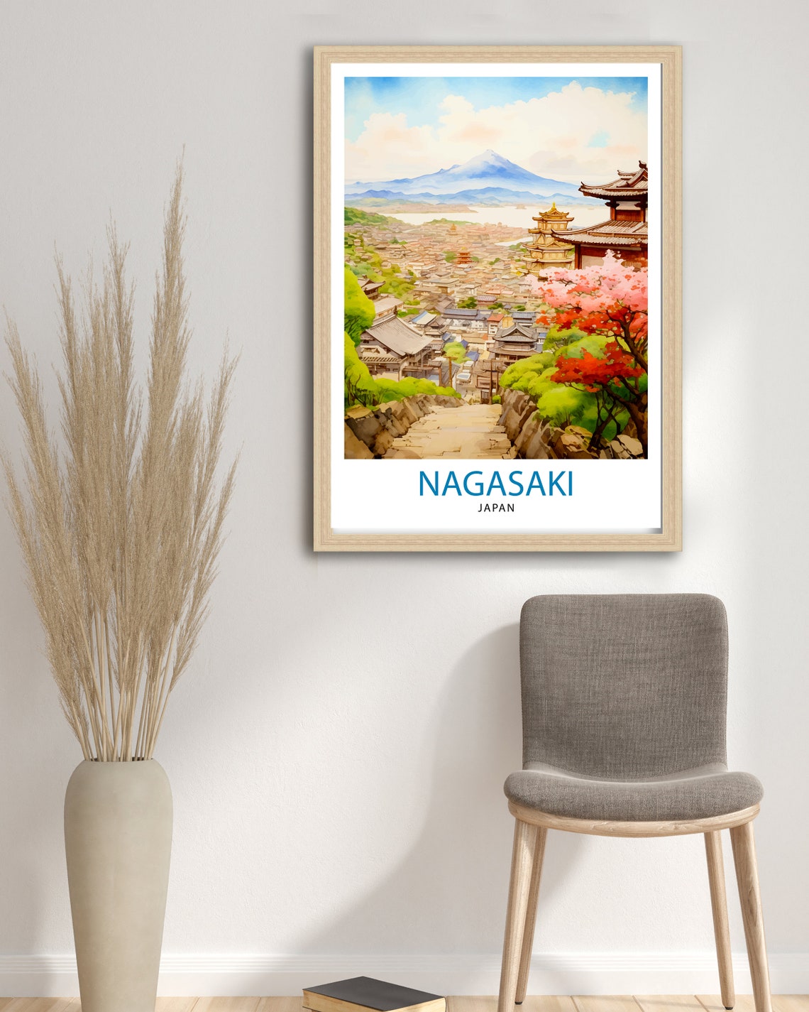 Nagasaki Japan Travel Print Nagasaki Wall Decor Nagasaki Poster Japan Travel Prints Nagasaki Art Print Nagasaki Illustration Nagasaki - Image 3