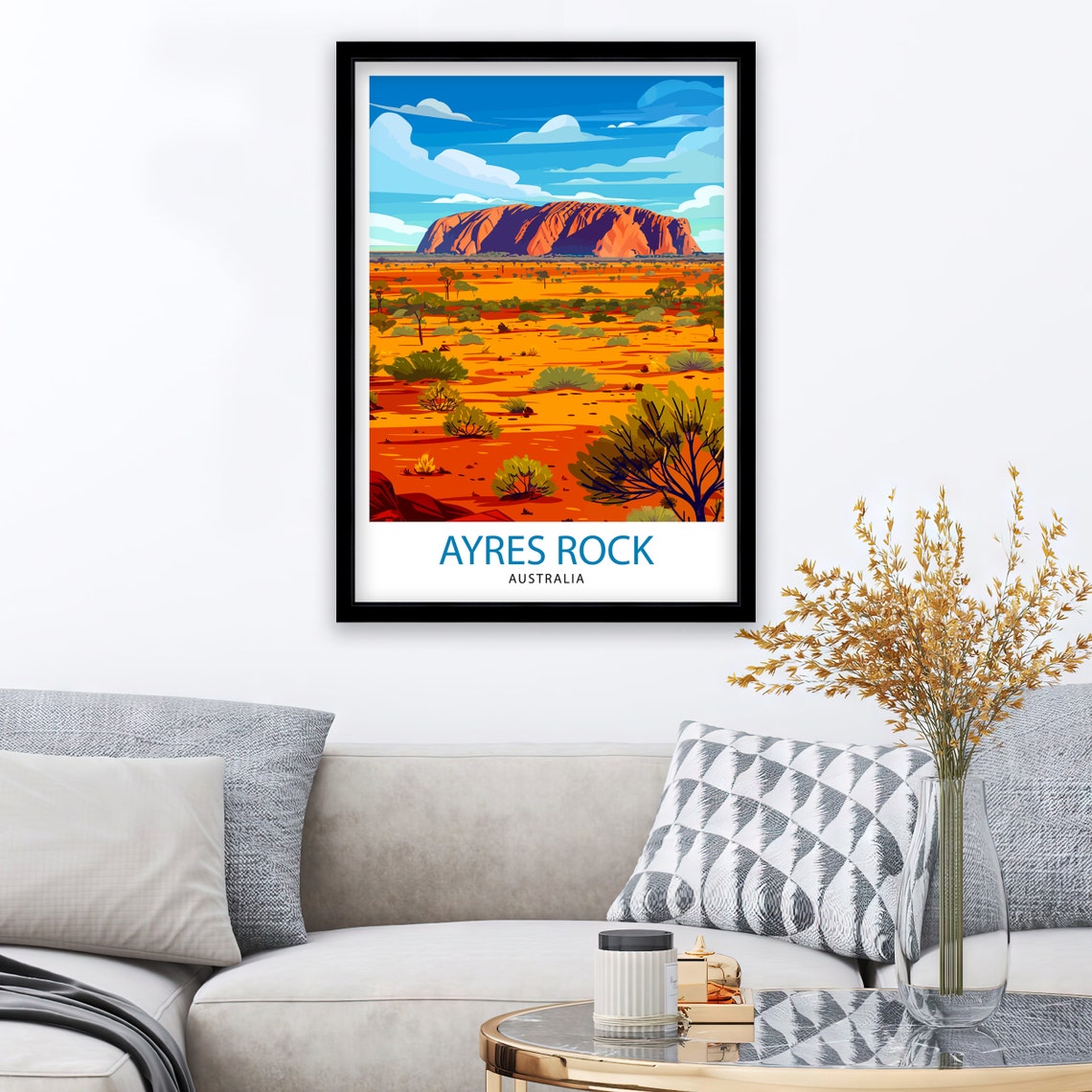 Ayres Rock Australia Red Desert Outback Landmark Travel Poster - Image 2