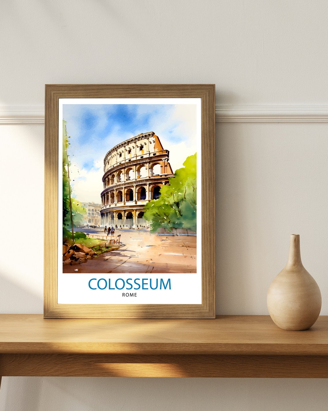 Colosseum Rome Ancient Amphitheater Italian Watercolor Poster - Image 2