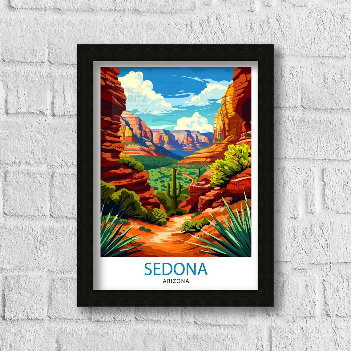 Sedona Arizona Red Rock Southwest Desert Canyon Travel Poster - Image 3