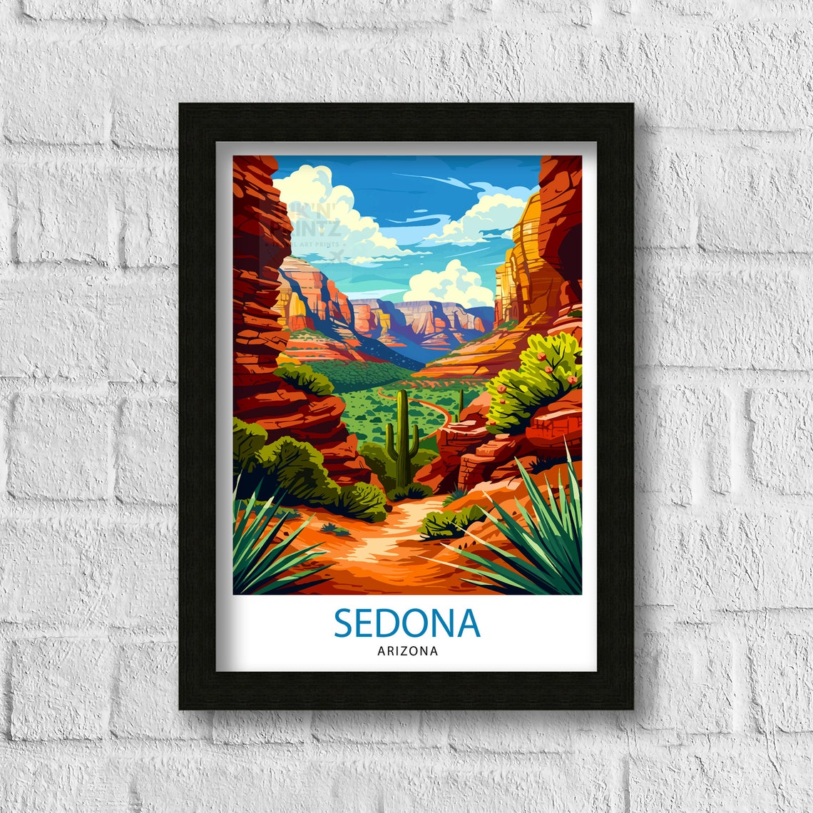 Sedona Arizona Travel Print Sedona Wall Decor Sedona Home Living Decor Sedona Arizona Illustration Travel Poster Gift For Sedona Arizona - Image 3