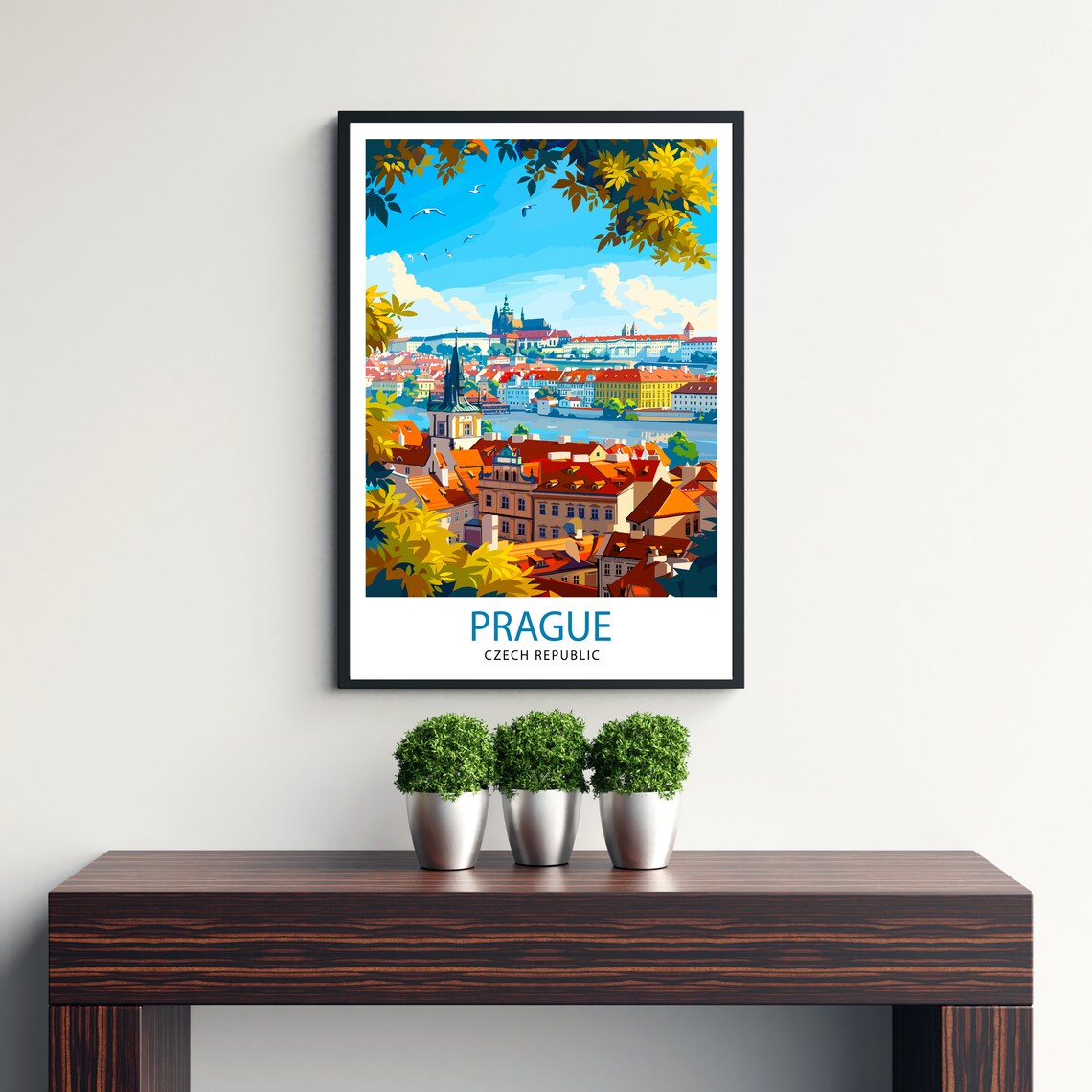 Prague Czech Republic Travel Poster, Europe Wall Decor - Image 3