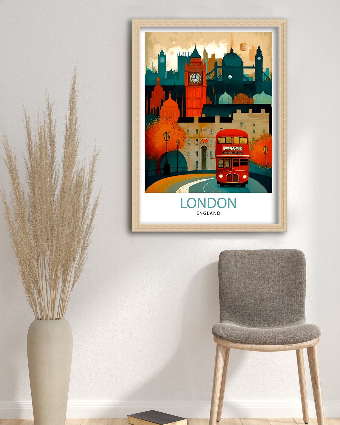 London England Travel Poster, England Wall Decor - Image 3