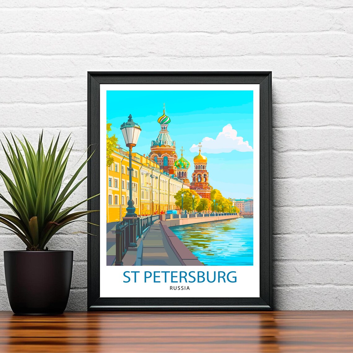St Petersburg Russia Travel Poster, Skyline Wall Decor - Image 2