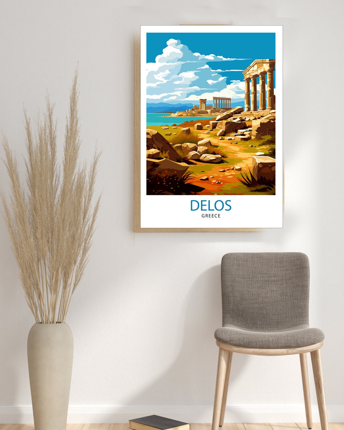Delos Greece Ancient Temple Ruins Island Vintage Travel Poster - Image 3