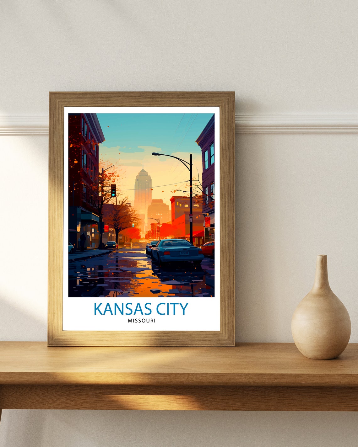 Kansas City Missouri Travel Print Kansas City Wall Decor Kansas City Poster Usa Travel Prints Kansas City Art Print Kansas City Illustration - Image 3