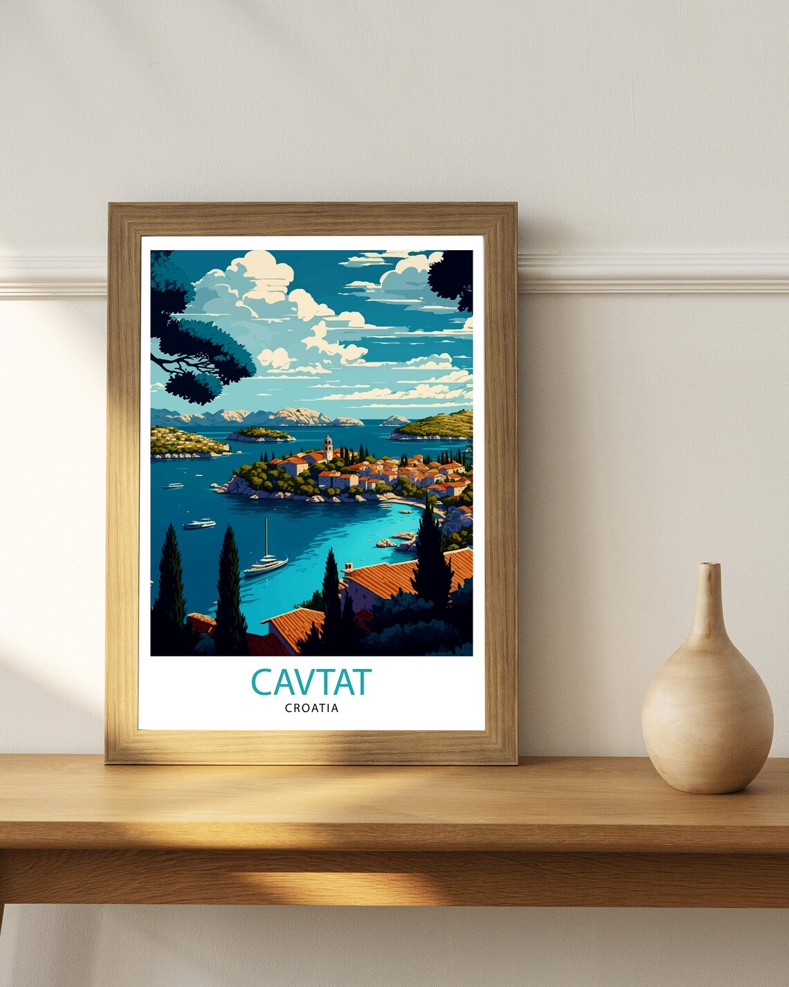 Cavtat Croatia Travel Poster, Europe Wall Art - Image 2