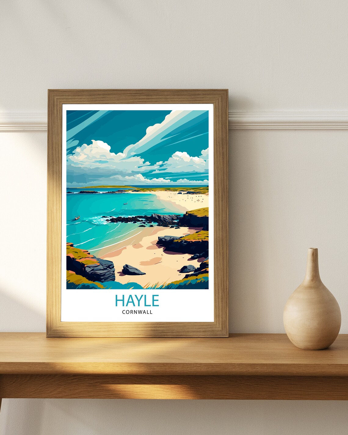 Hayle Cornwall Travel Poster, Cornwall Home Decor - Image 3