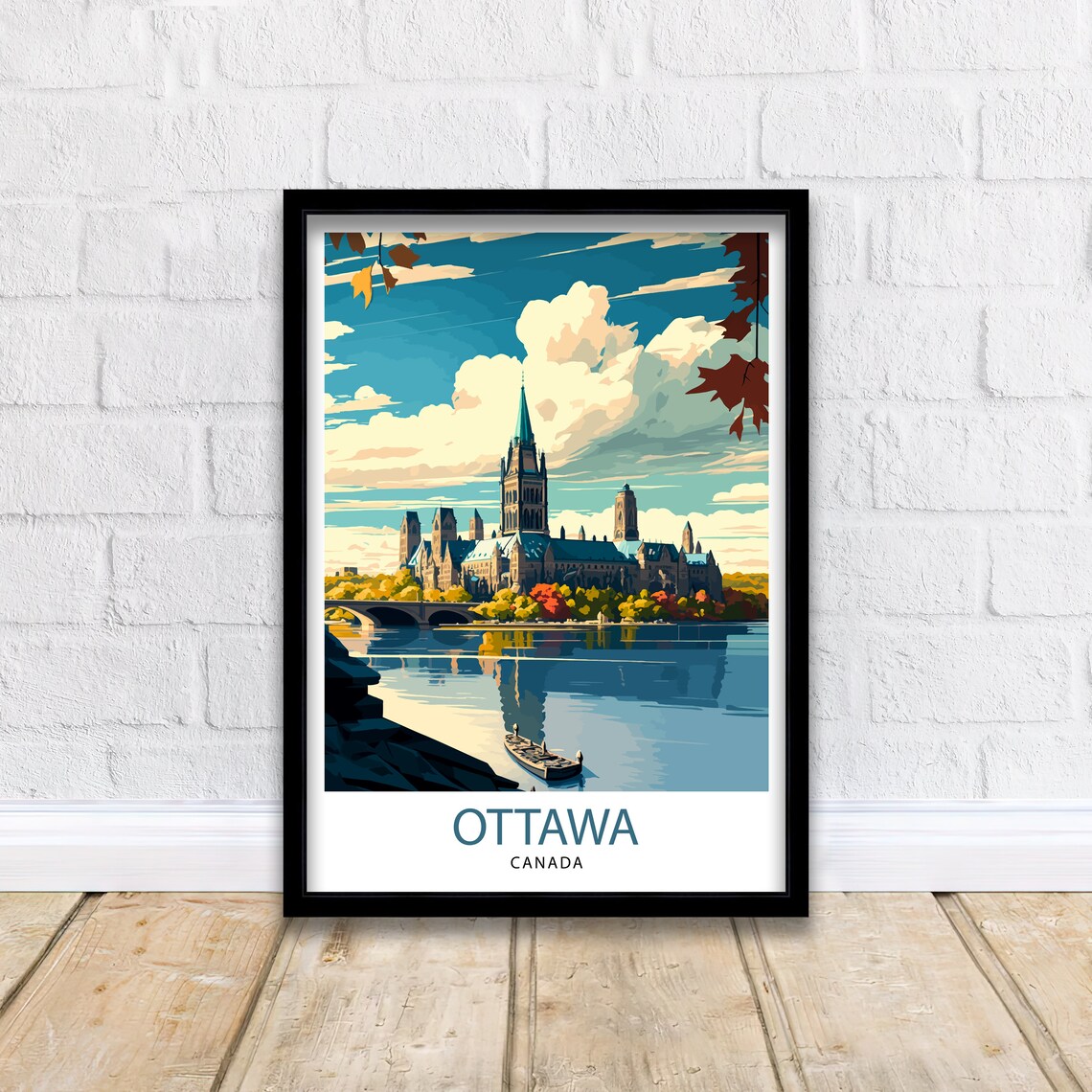 Ottawa Canada Travel Poster, Illustration Art Print - Image 3