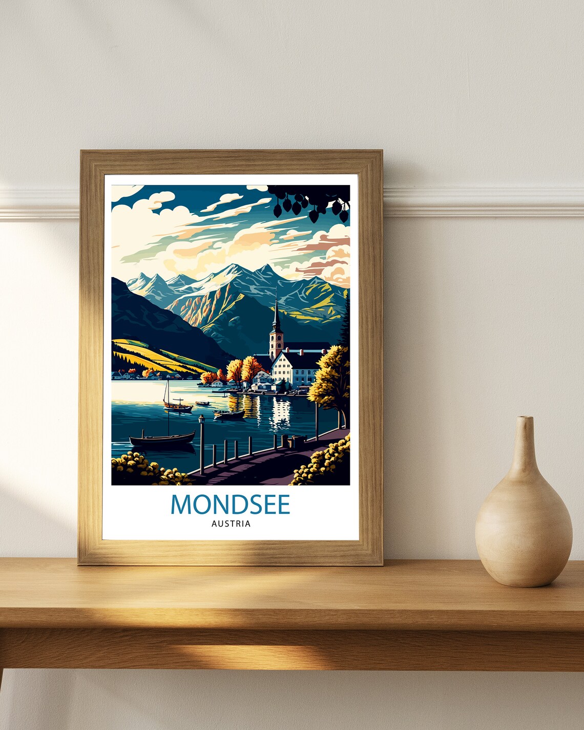 Mondsee Austria Travel Poster, European Travel Print - Image 3