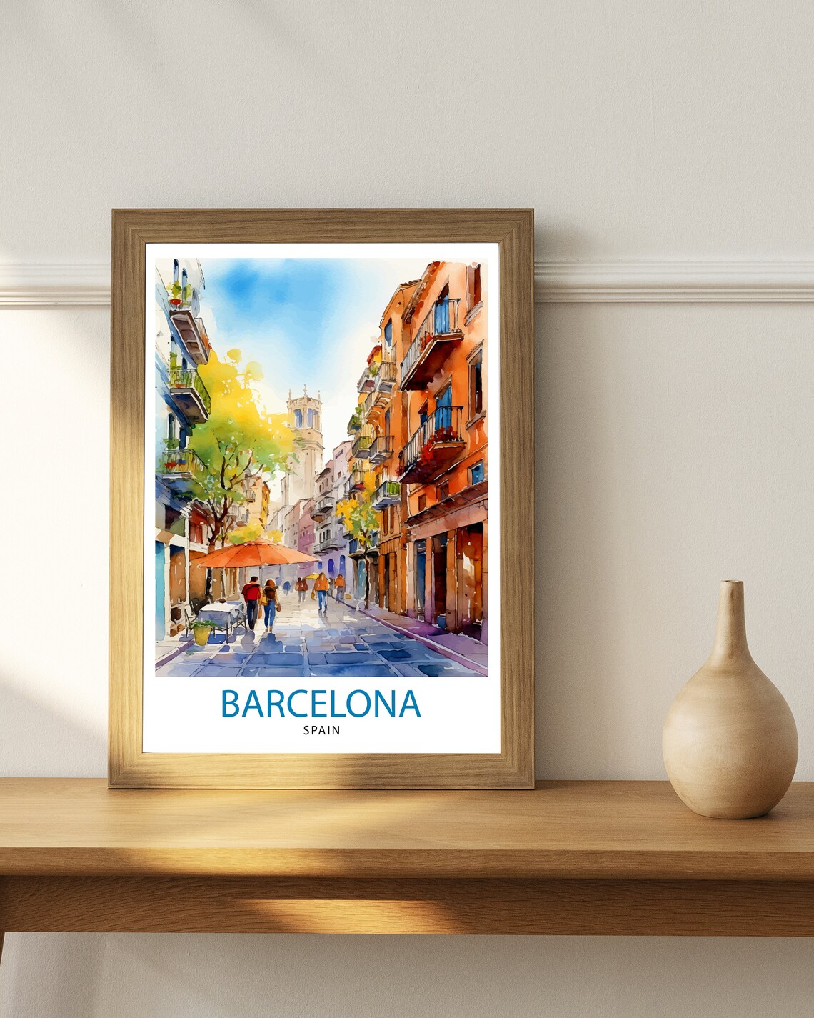 Barcelona Spain Travel Poster, Europe Wall Decor - Image 2