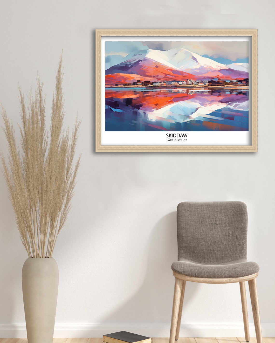 Skiddaw Lake District Snowy Peak Lake Mirror Reflection Poster - Image 2