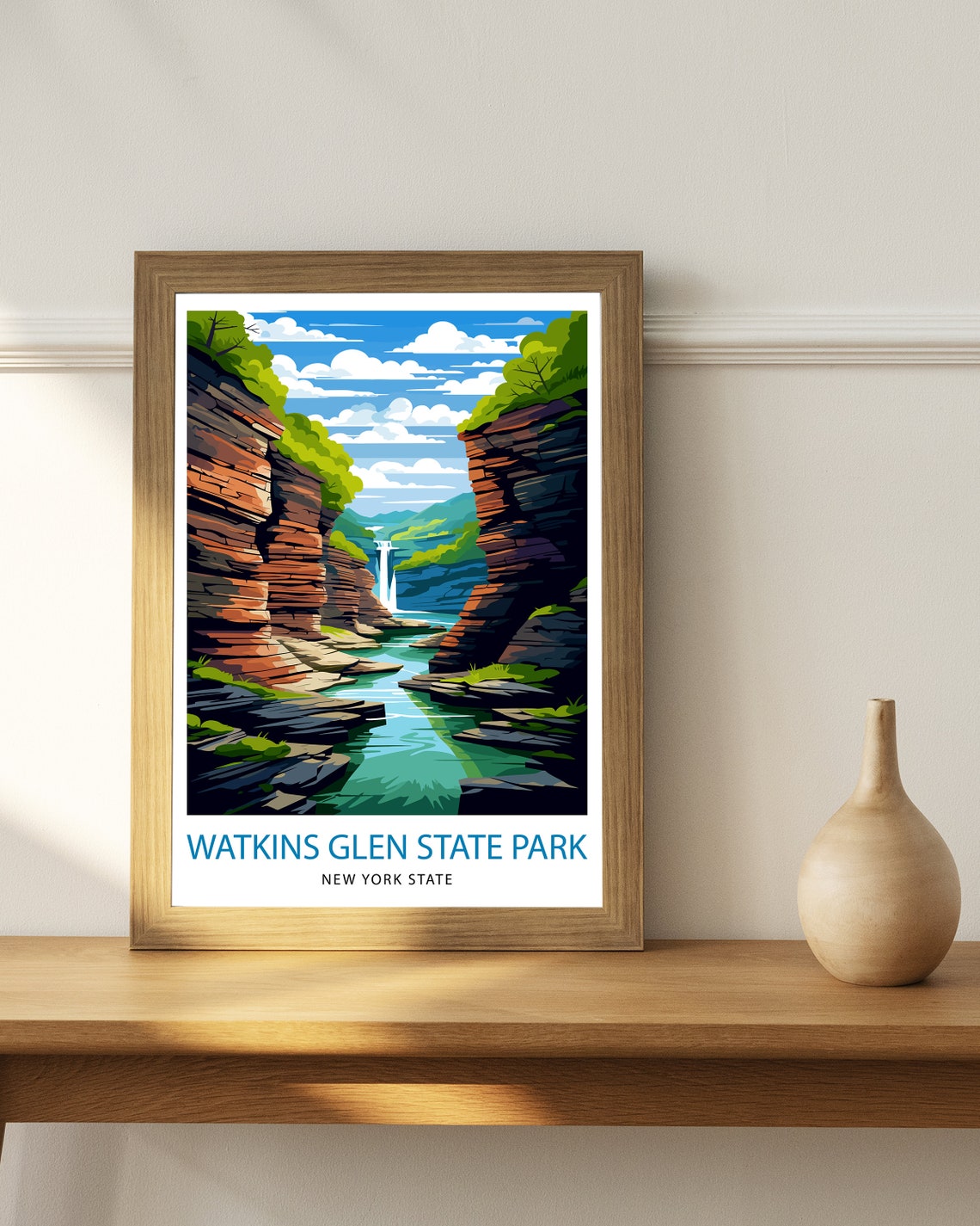 Watkins Glen State Park Waterfall Gorge Scenic Travel Poster - Image 2