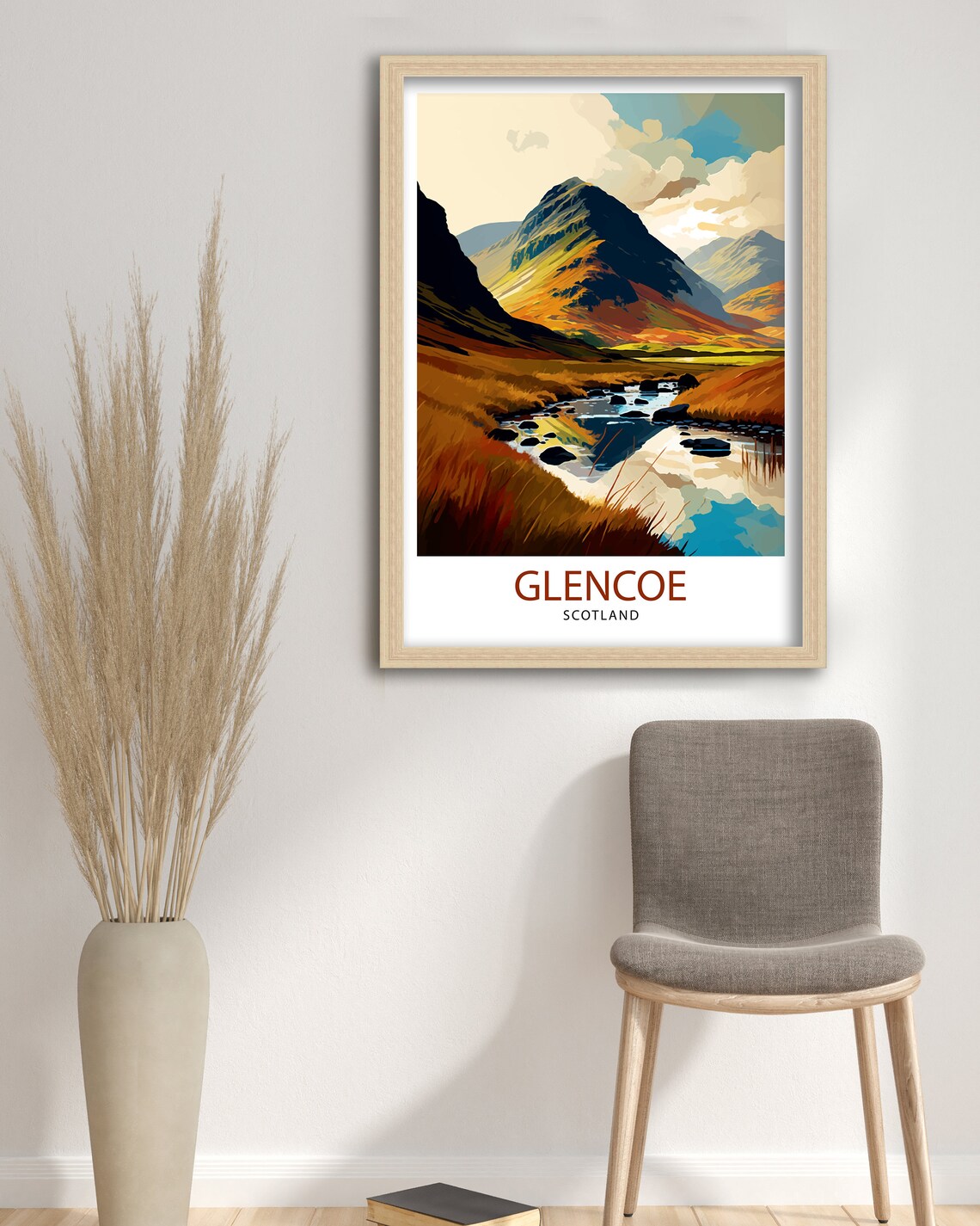 Glencoe Scotland Travel Poster, Highlands Landscape - Image 3