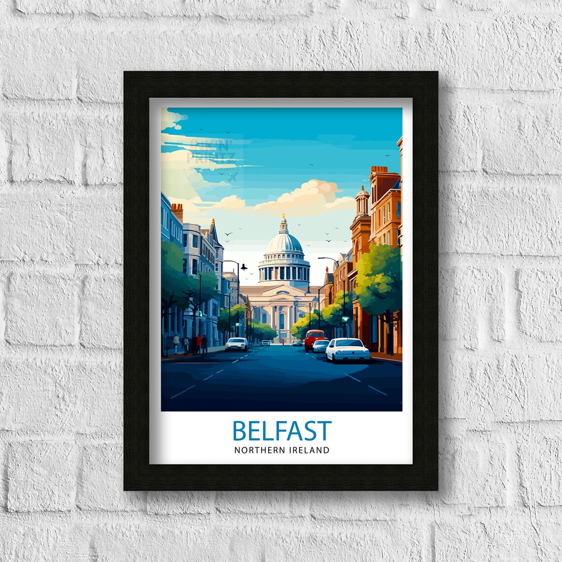 Belfast Northern Ireland Vintage Travel Poster - Image 3