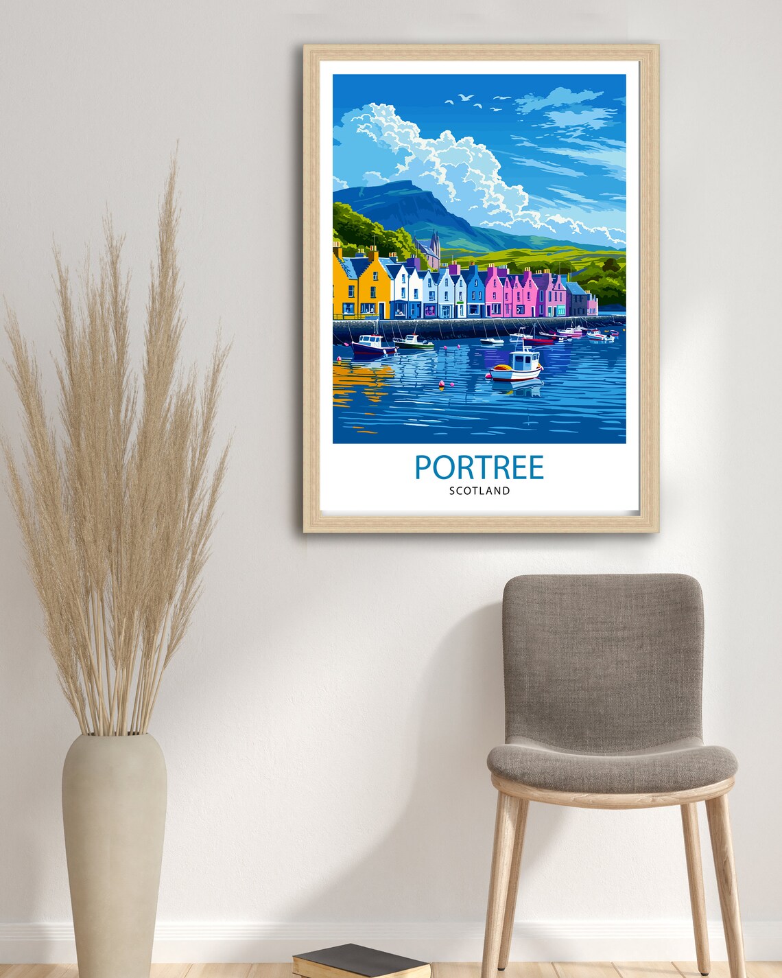 Portree Scotland Colorful Harbour Fishing Boats Isle Of Skye Poster - Image 2
