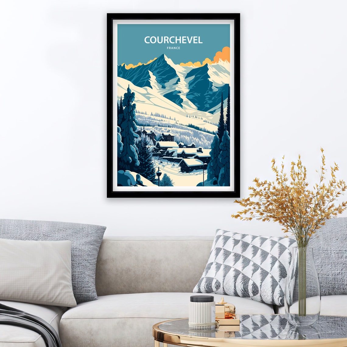 Courchevel Travel Print Courchevel Poster France Courchevel Print Courchevel France Skiing Ski Poster French Alps Travel Poster - Image 2