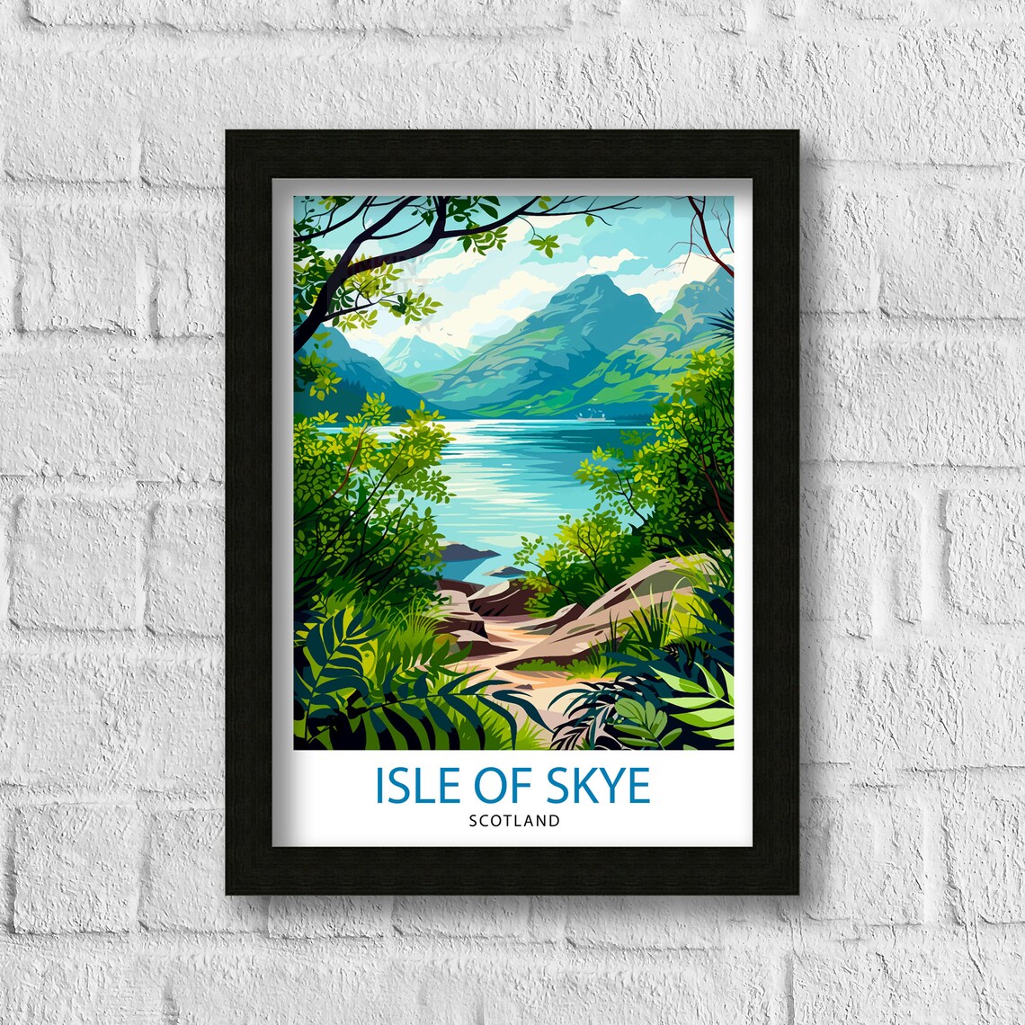 Isle of Skye Scotland Misty Loch Mountain Highland View Poster - Image 3