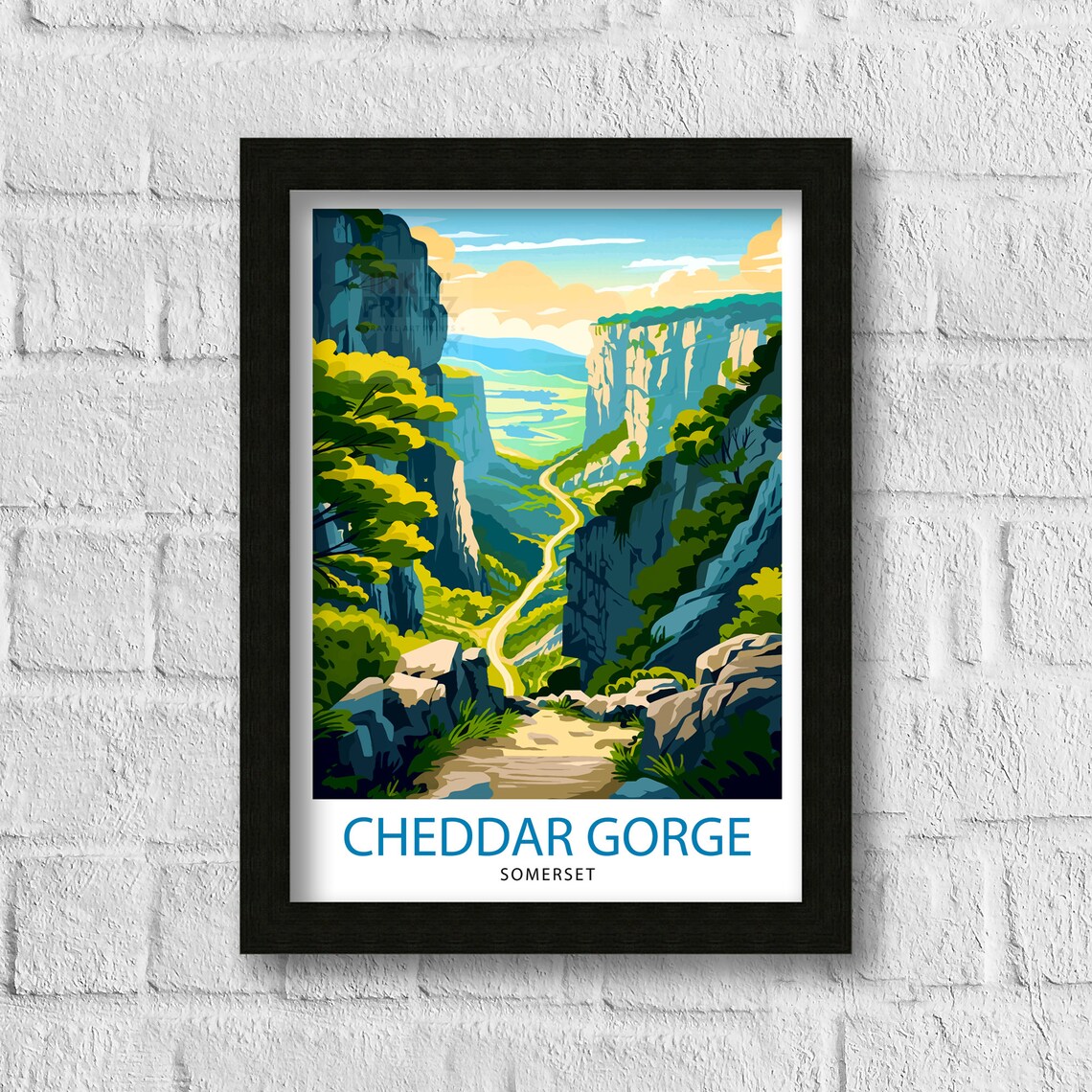 Cheddar Gorge Travel Print, Somerset Landscape - Image 3