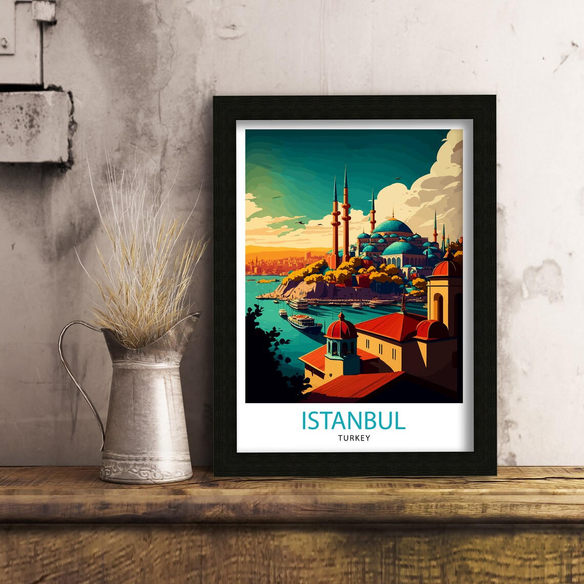 Istanbul Turkey Travel Poster, Europe Wall Art - Image 3