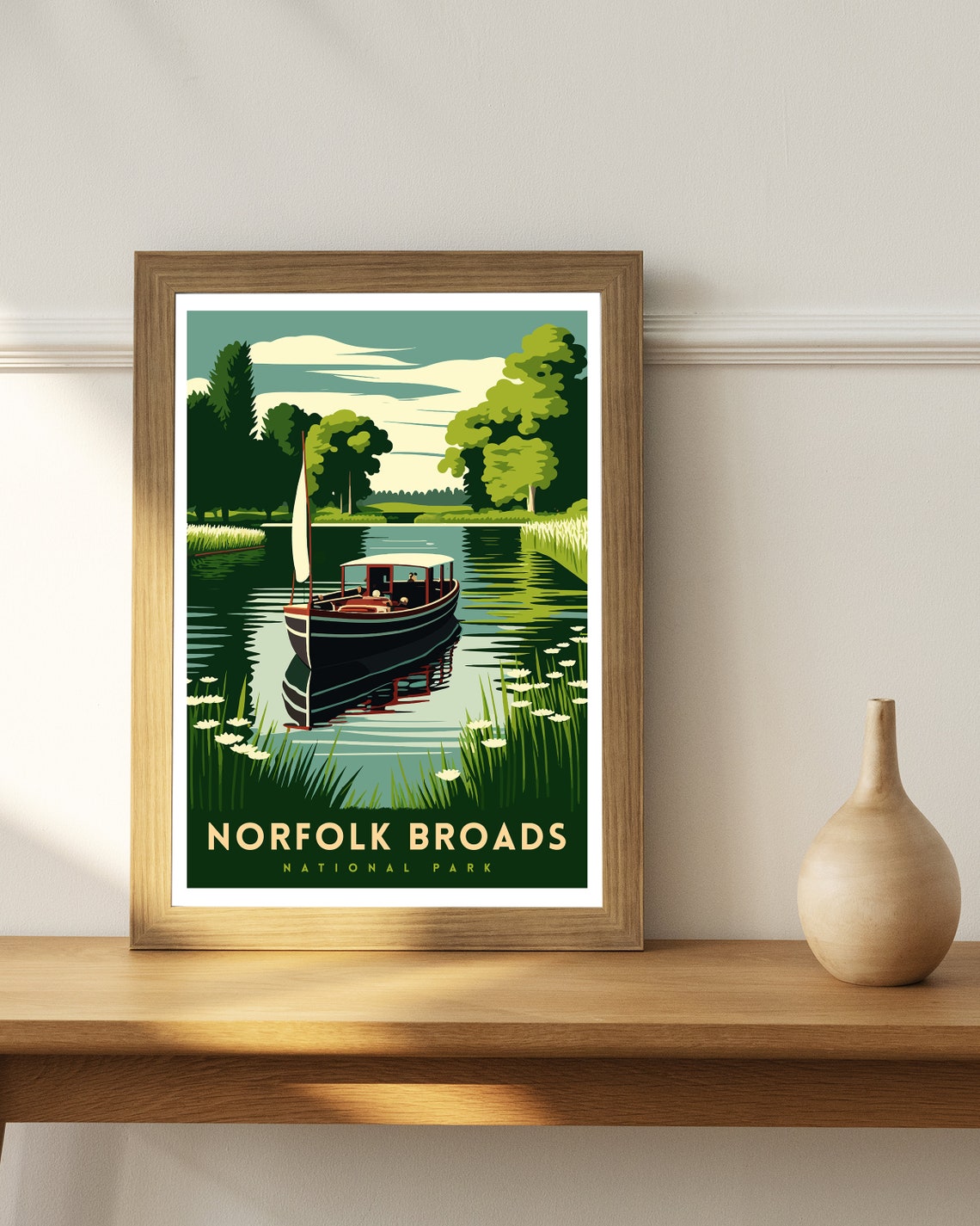 Norfolk Broads Travel Print Norfolk Broads Print Norfolk Travel Poster Norfolk Broads Art Broads National Park National Park - Image 3