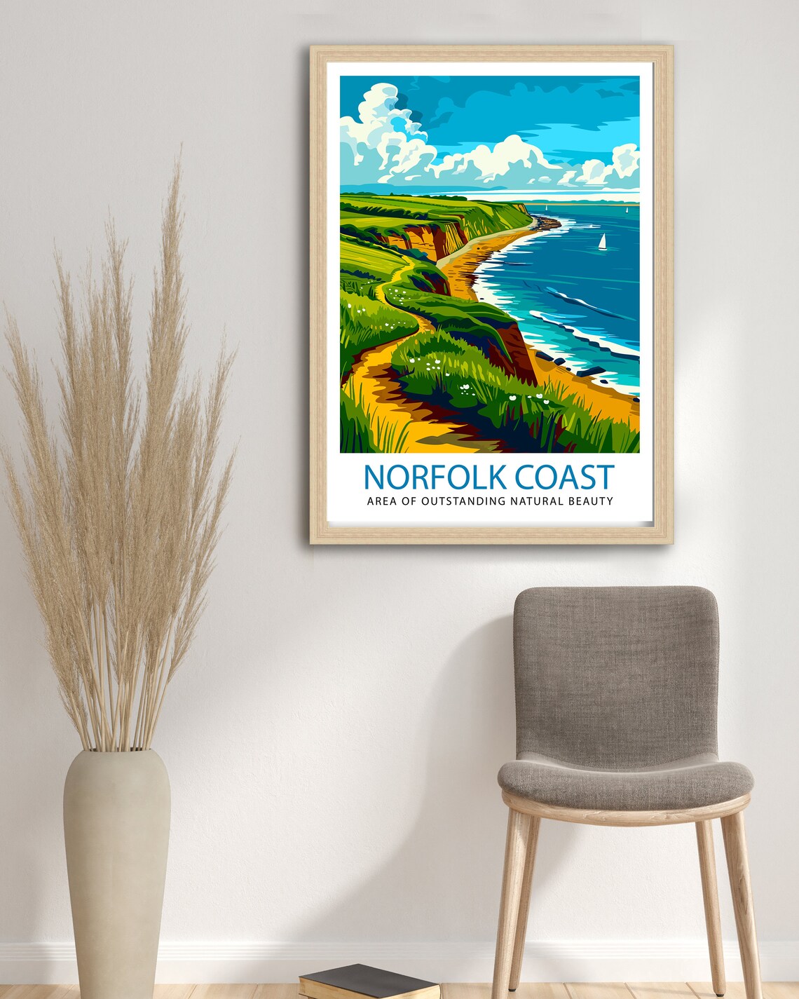 Norfolk Coast Travel Poster, UK Coastal Wall Art - Image 2