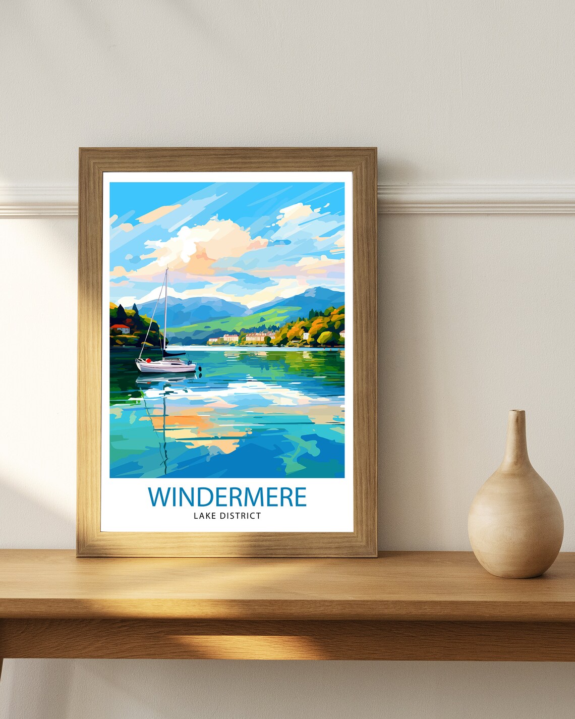 Lake Windermere Travel Print, Lake District Poster - Image 3