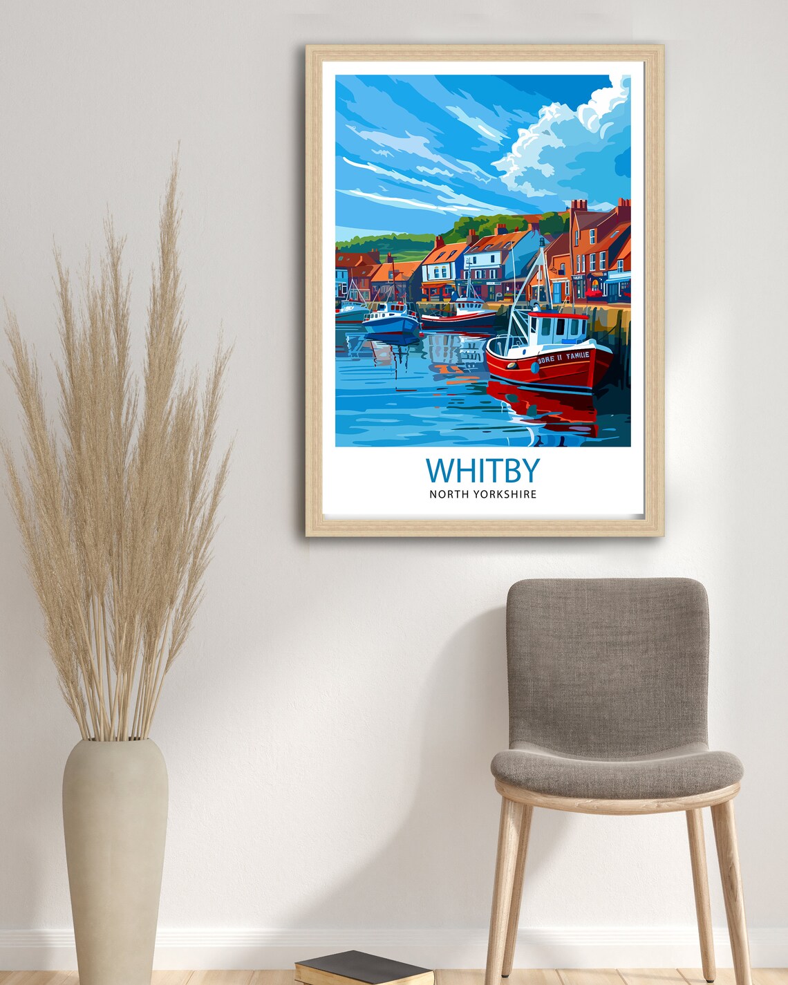 Whitby Harbour Travel Poster, Whitby UK Decor - Image 2