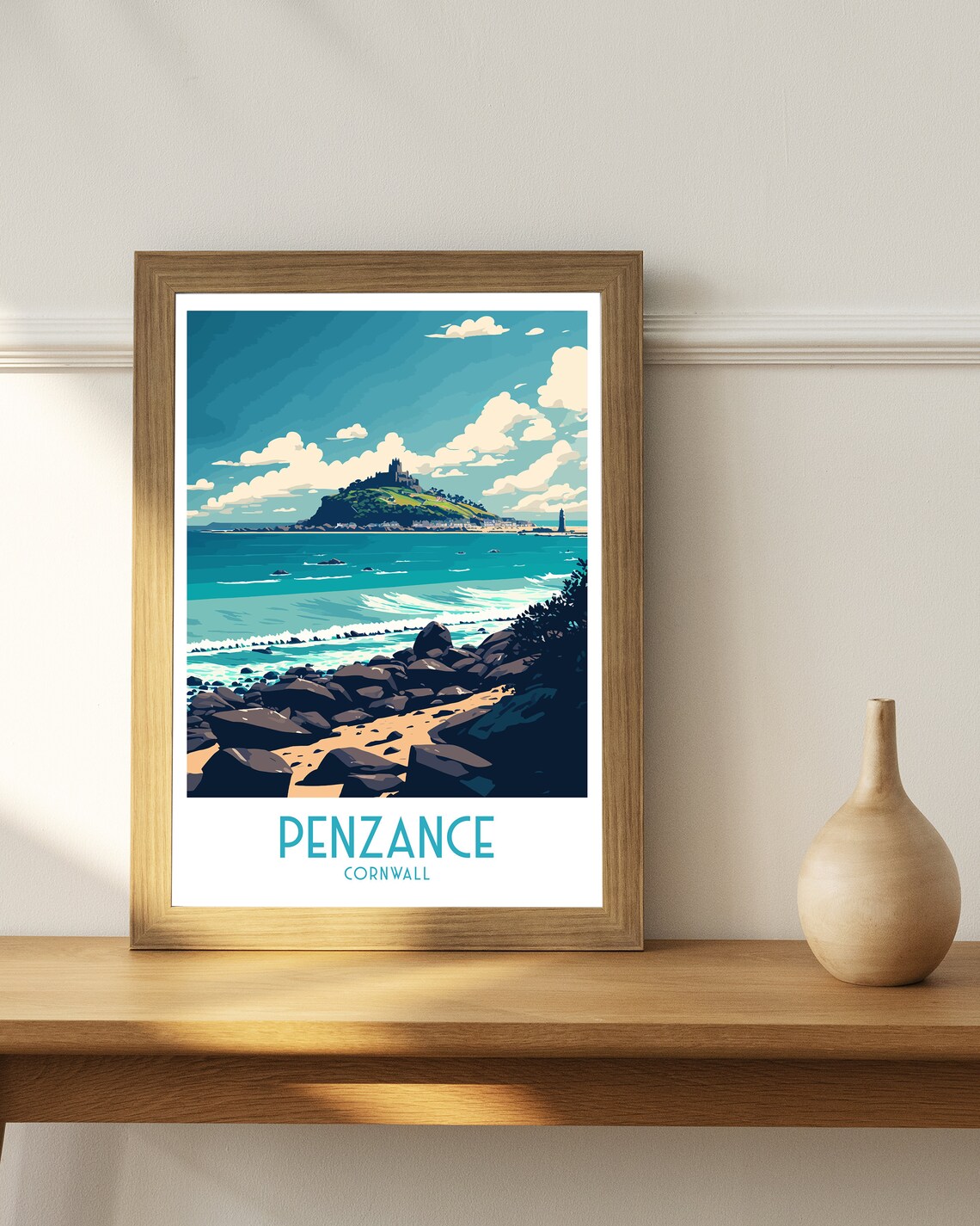 Penzance Travel Poster, Cornwall Place Print - Image 2