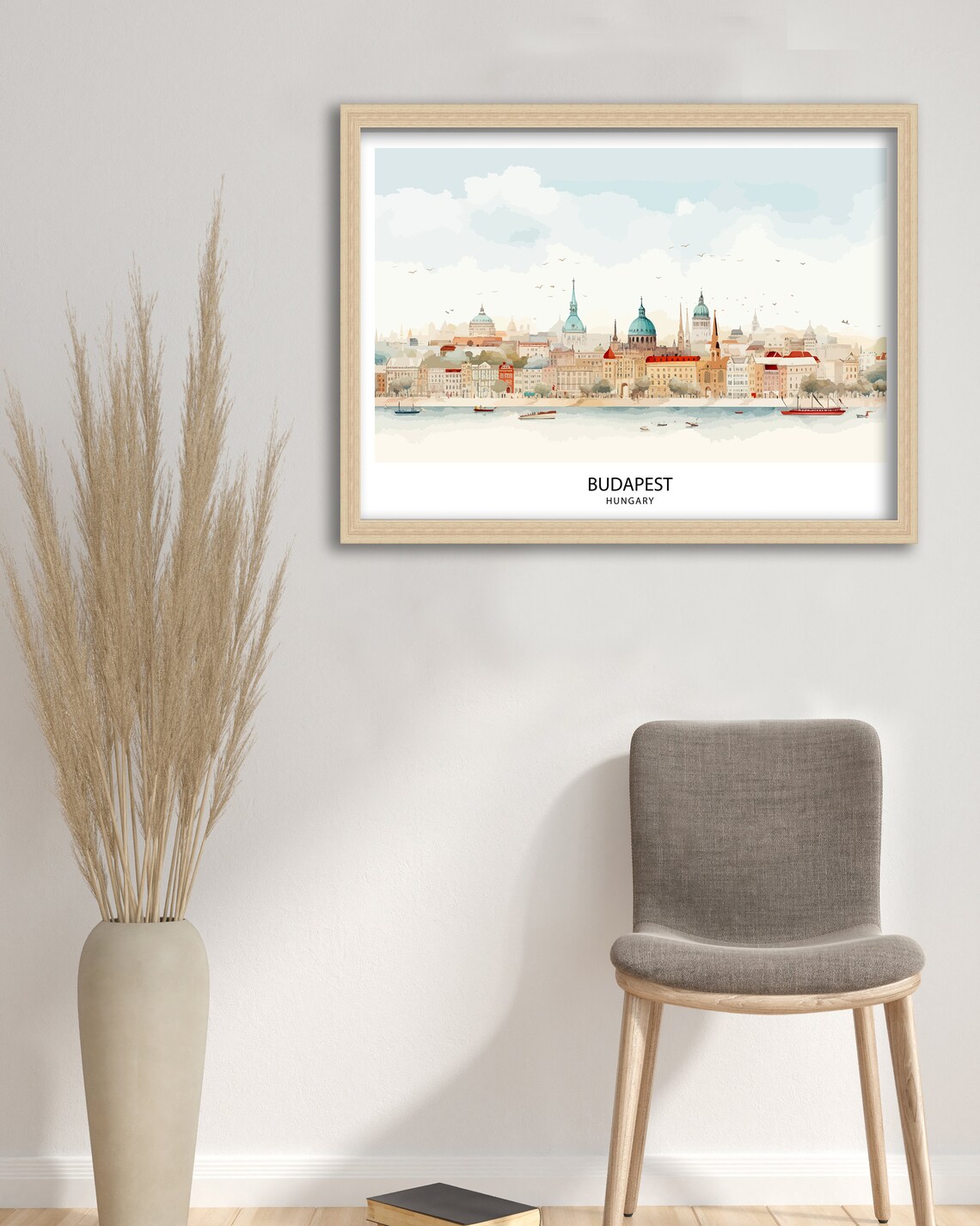 Budapest Hungary Danube River Watercolor Historic Cityscape Travel Poster - Image 2