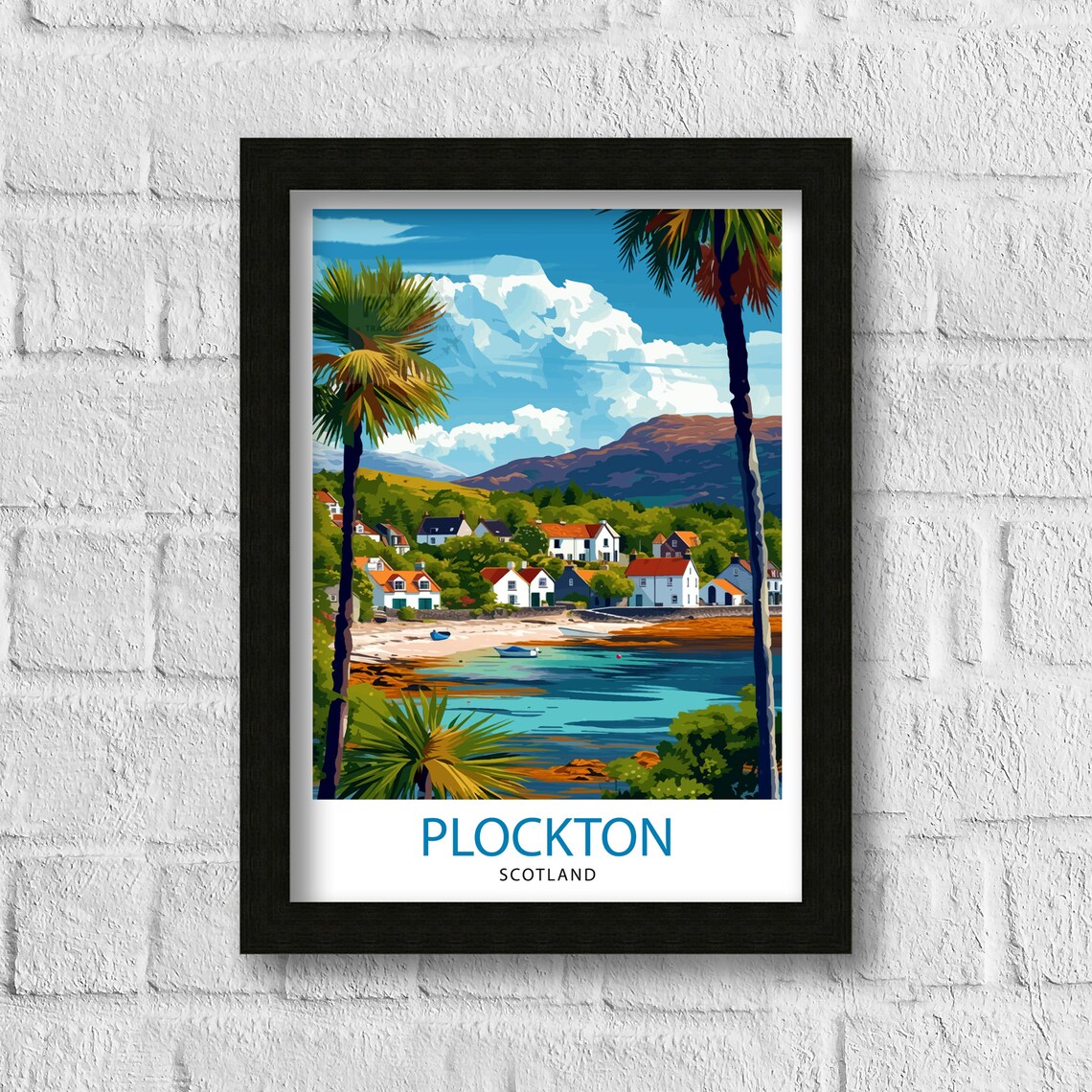 Plockton Scotland Travel Poster, Highland Village - Image 3
