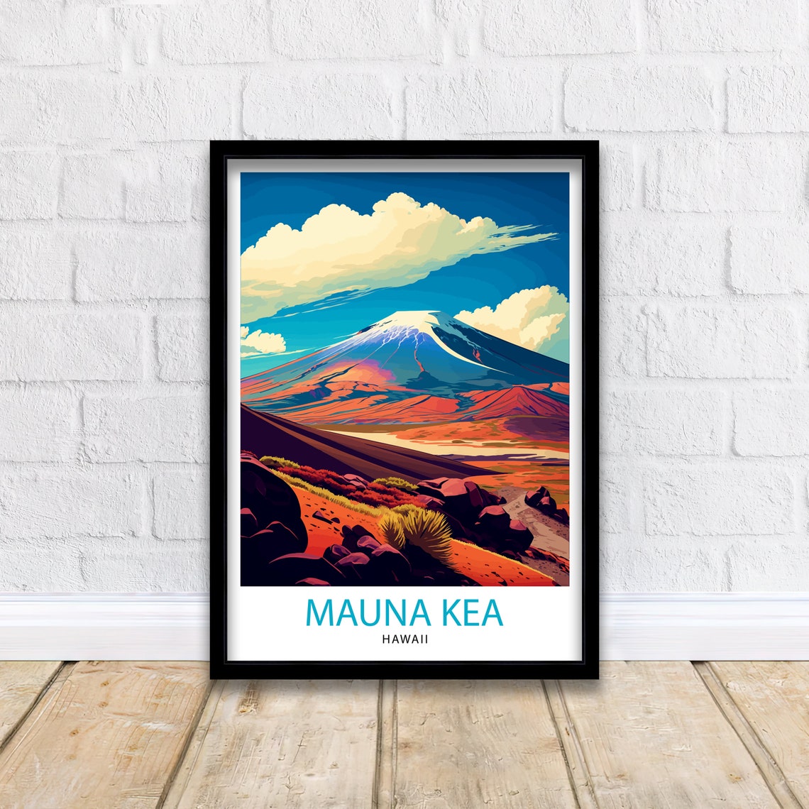 Mauna Kea Hawaii Snowcapped Volcano Lava Landscape Sunset Art Poster - Image 2