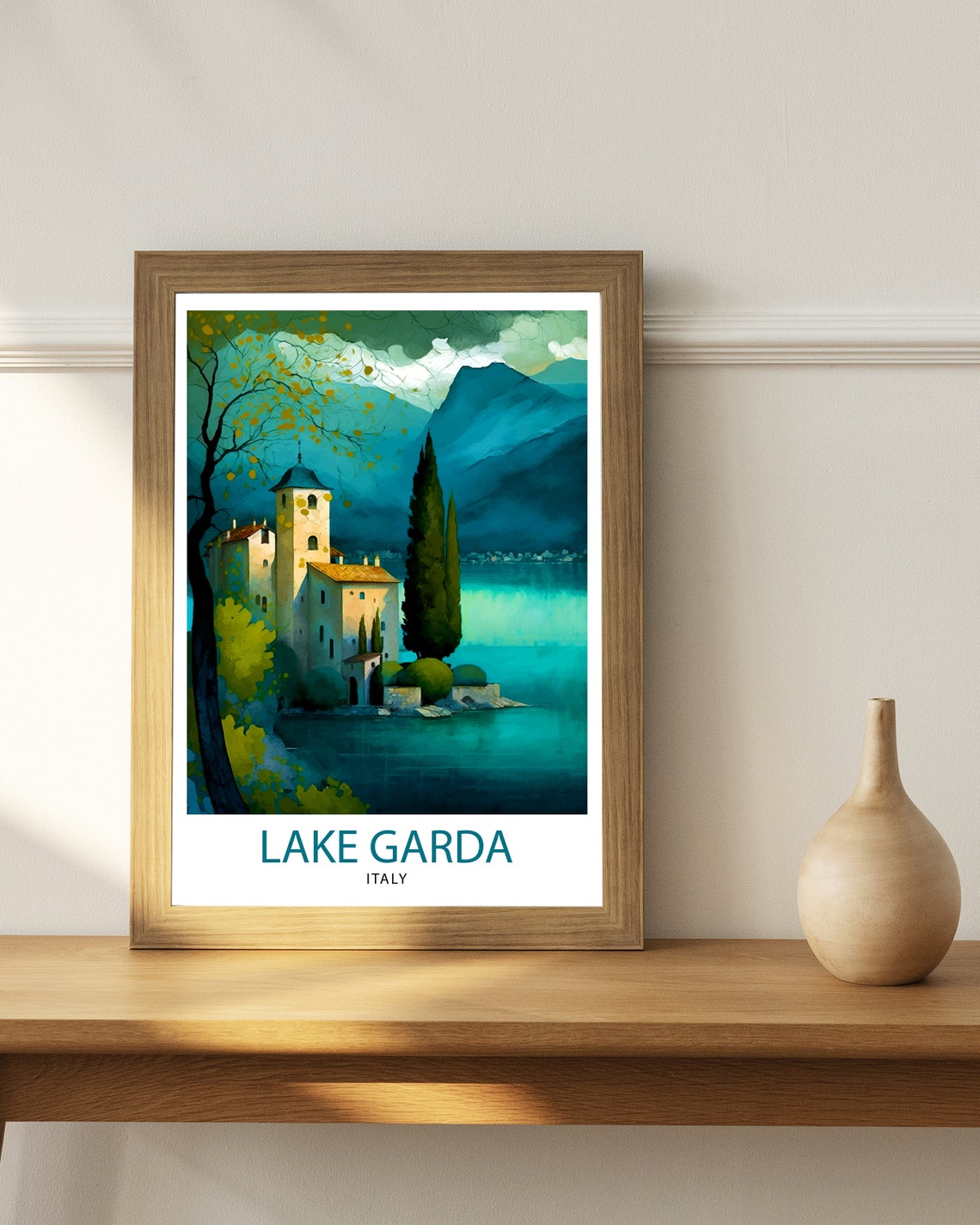 Lake Garda Italy Travel Print Lake Garda Wall Art Italy Travel Poster Lake Garda Home Decor Italy Illustration Gift For Italy Lovers - Image 3