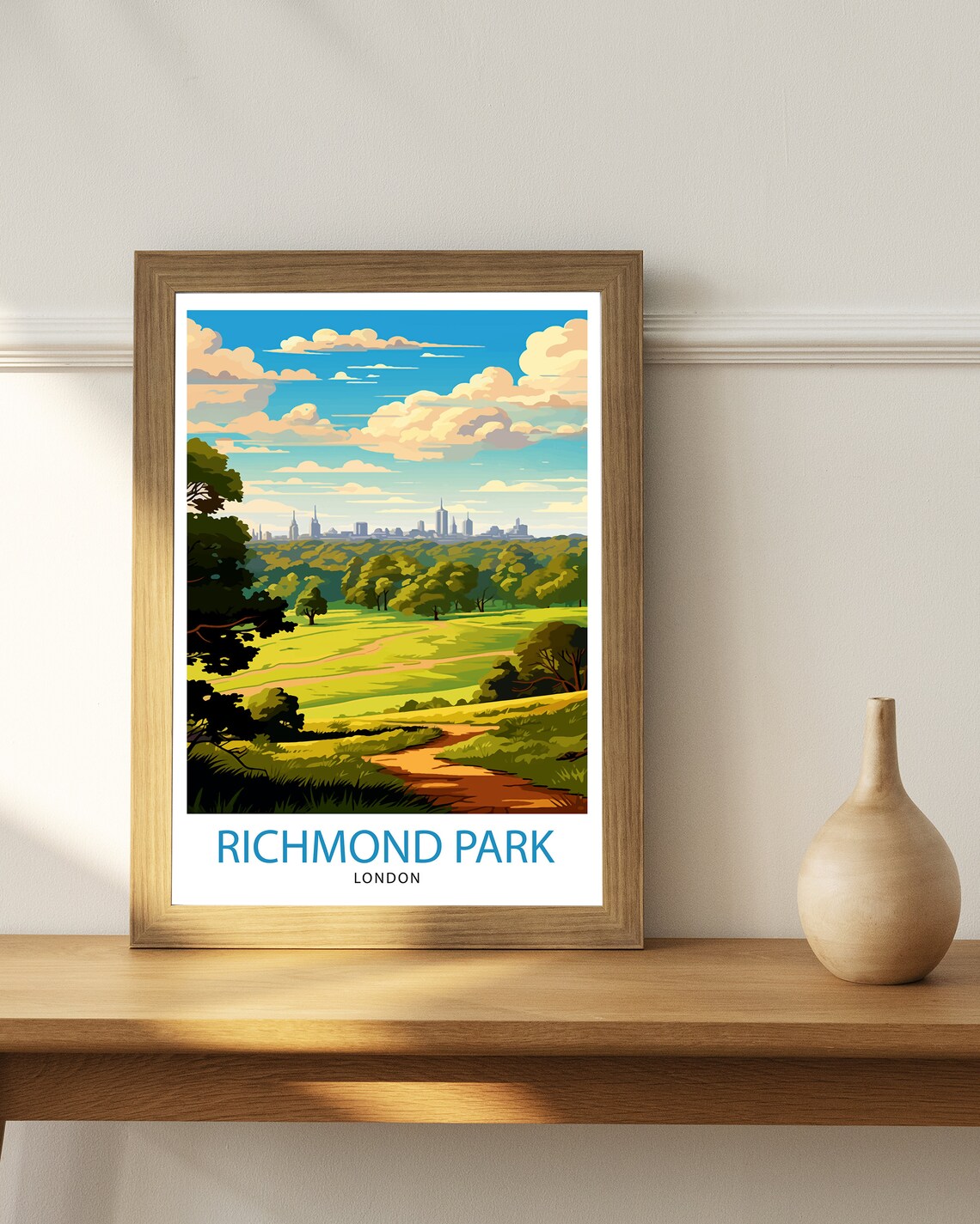Richmond Park London Travel Poster, UK Landscape - Image 2