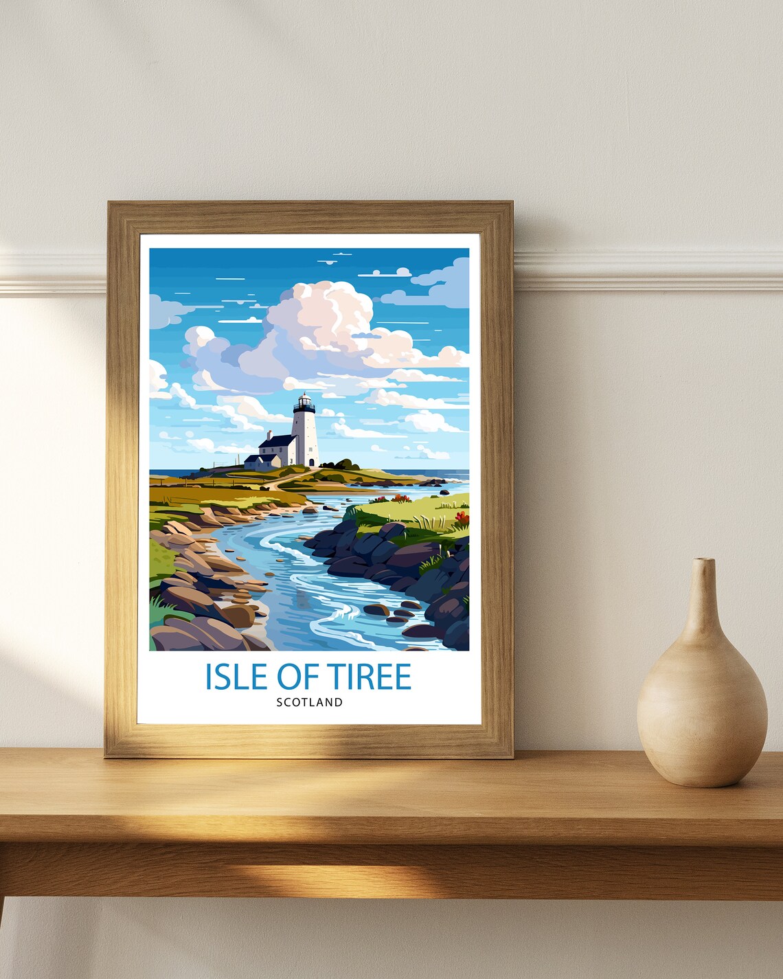 Isle Of Tiree Scotland Travel Print Tiree Wall Decor Tiree Home Living Decor Tiree Scotland Illustration Travel Poster Gift For Tiree - Image 2