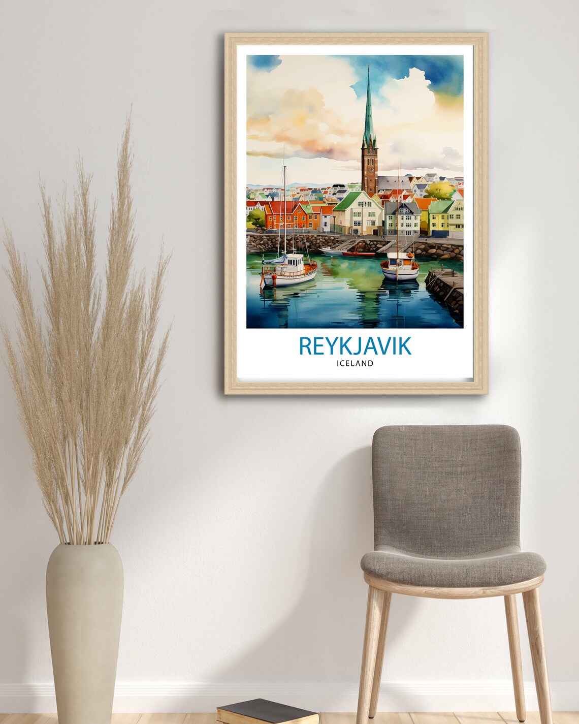 Reykjavik Iceland Travel Poster, Iceland Wall Decor - Image 3