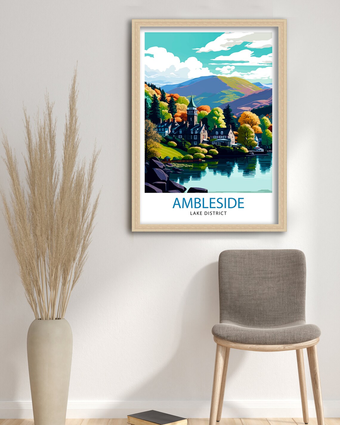 Ambleside Lake District Travel Poster, Home Decor - Image 3