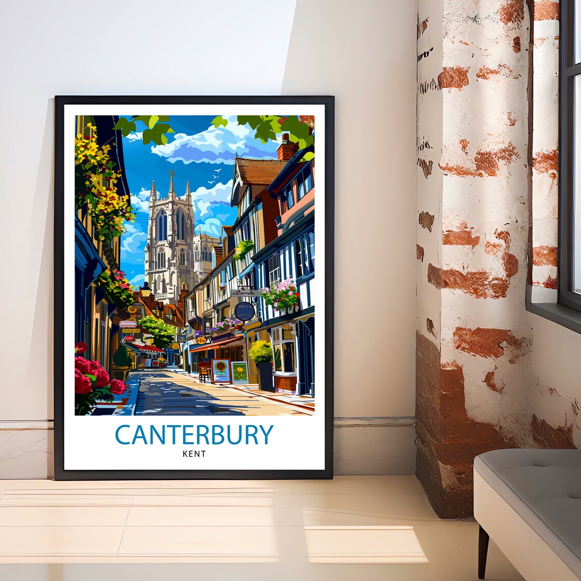 Canterbury England Travel Poster, British Place Art - Image 2