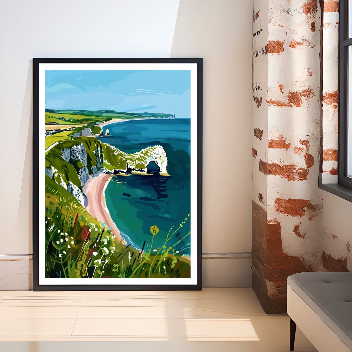 Dorset England Durdle Door Limestone Arch Cliffs Travel Poster - Image 3