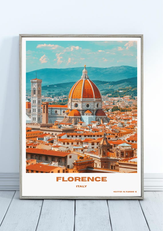 Florence Travel Print Wall Art Poster Of Lovers Gift Italy Home Decor For Traveller