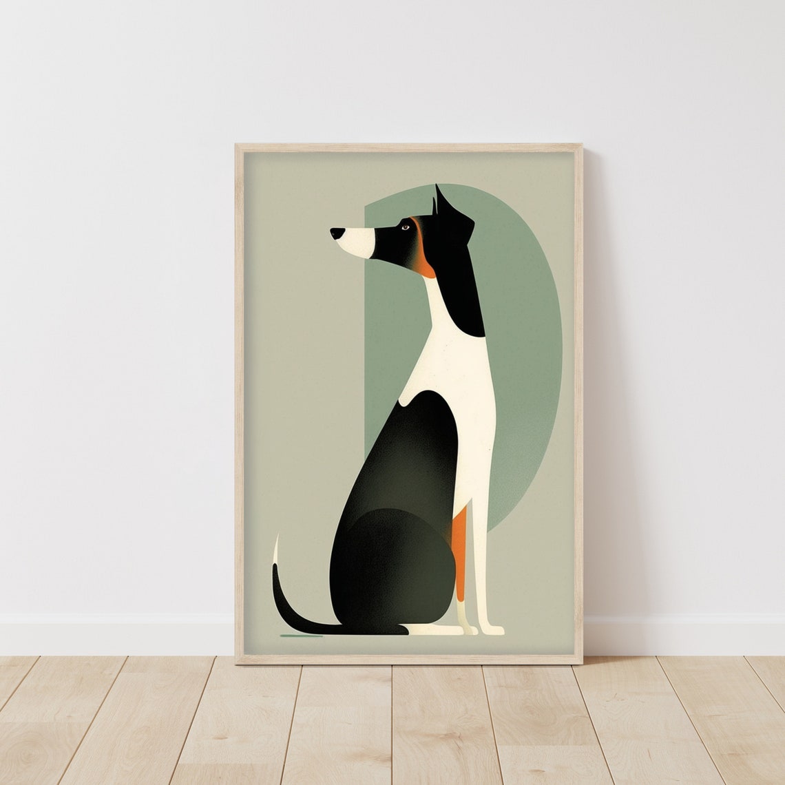 Art Deco Greyhound Portrait Minimalist Symmetrical Dog Poster