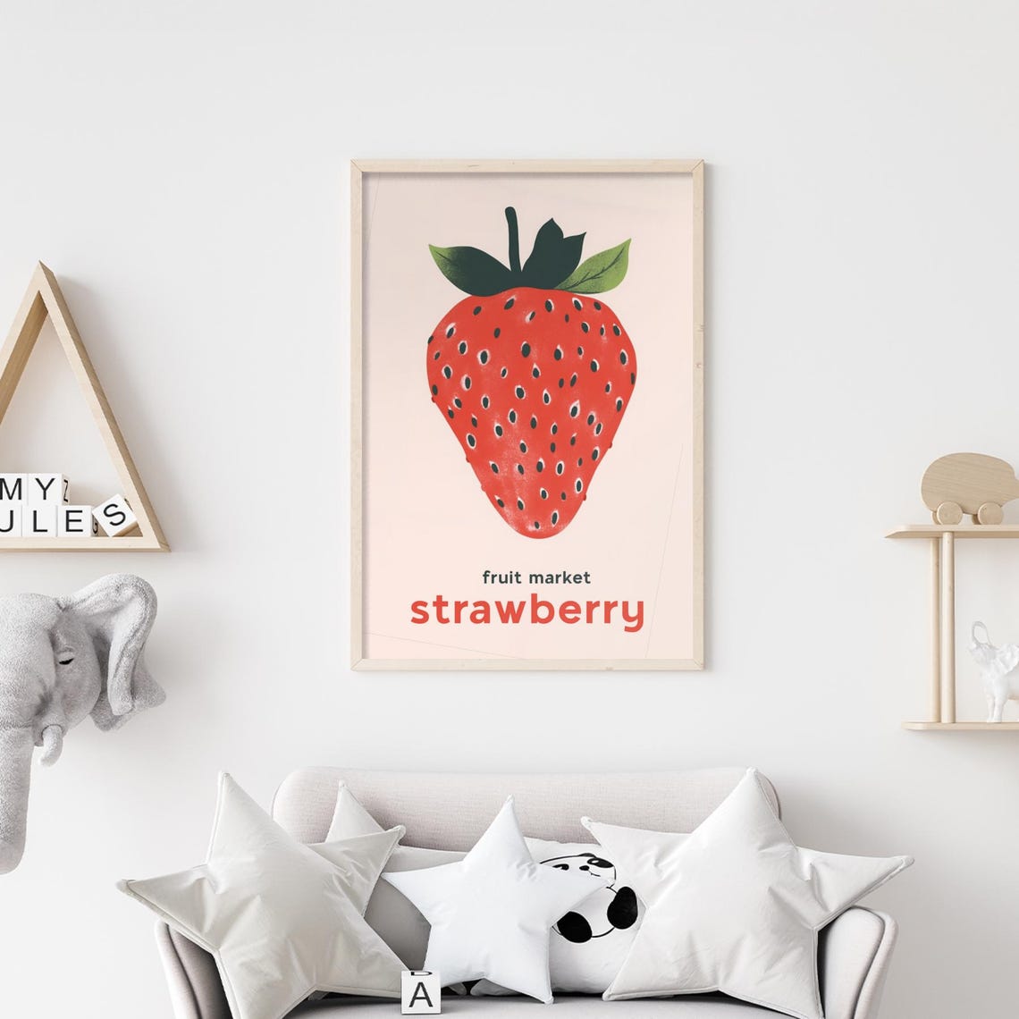 Strawberry Fruit Market Kitchen Retro Illustration Decor Poster - Image 4
