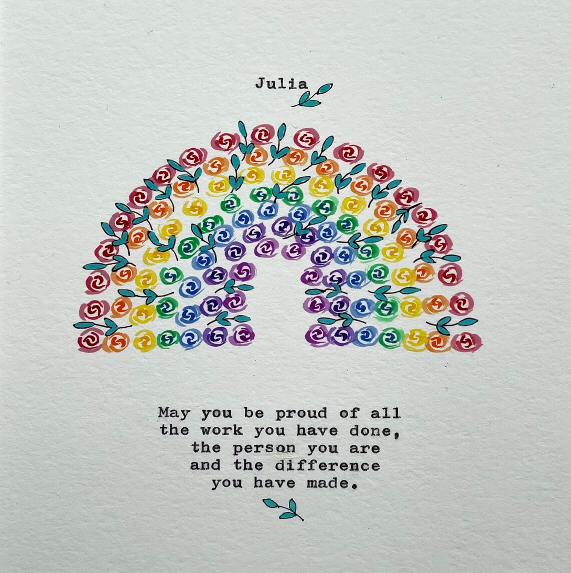 My Rainbow Art Vintage Personalized Art Print