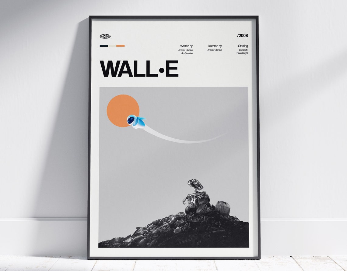 WALL E 2008 Minimalist Robot Trash Heap Animated Film Poster