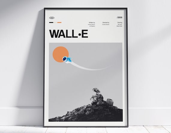 WALL E 2008 Minimalist Robot Trash Heap Animated Film Poster